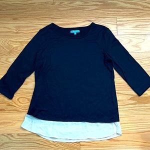 Women's Black and White Layered Top